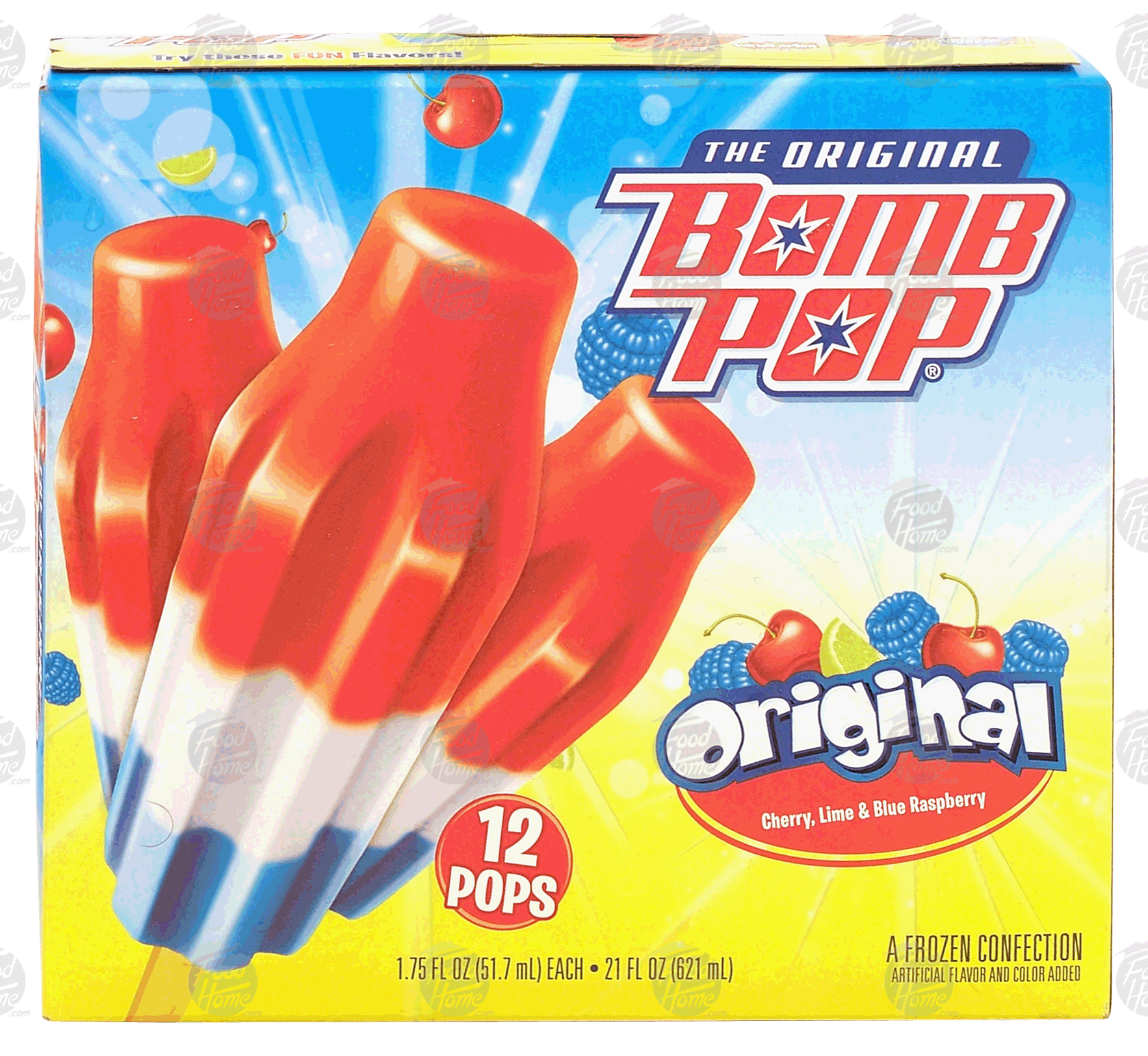 Bomb Pop  original cherry, lime, blue raspberry frozen confection, 12-count Full-Size Picture